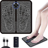 EMS Electric Foot Massager Mat with Remote. Massage Both Feet Simultaneously, Improving Blood Circulation, Relaxing Foot Muscle, Relieving Foot Pain, and Reducing Fatigue with 8 modes and 19 intensity levels