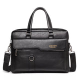 LEATHARIO MEN'S LEATHER BRIEFCASE HANDBAG-GENUINE LEATHER BUSINESS OFFICE COLLEGE TRAVEL BAG