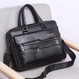 LEATHARIO MEN'S LEATHER BRIEFCASE HANDBAG-GENUINE LEATHER BUSINESS OFFICE COLLEGE TRAVEL BAG