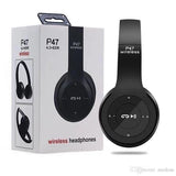 FOLDABLE BLUETOOTH WIRELESS P47 HEADPHONES NOISE CANCELING MP3/MP4/FM PLAYER.