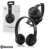 FOLDABLE BLUETOOTH WIRELESS P47 HEADPHONES NOISE CANCELING MP3/MP4/FM PLAYER.